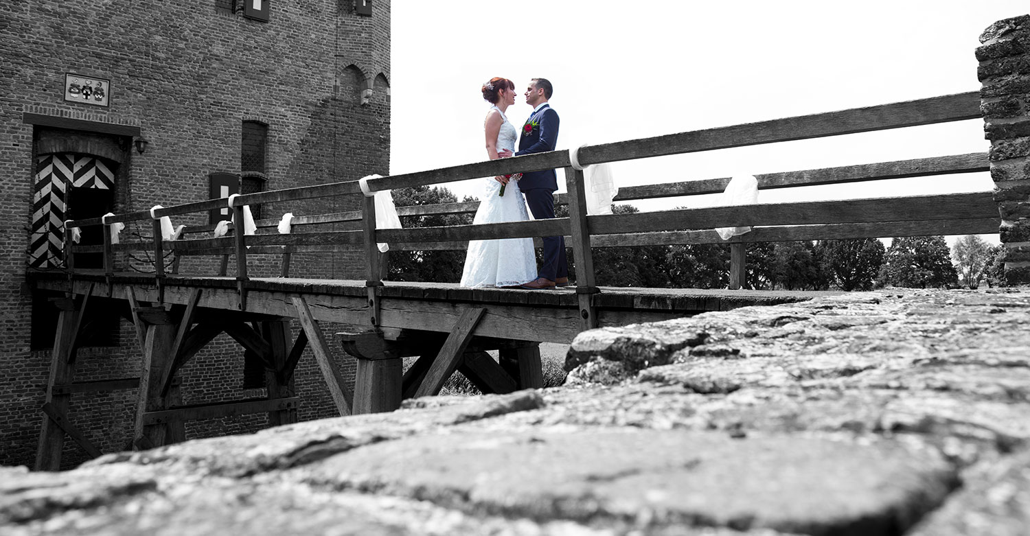 trouwfoto kleur en zwartwit