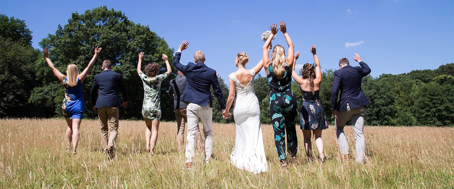 bruidsreportage met vrienden