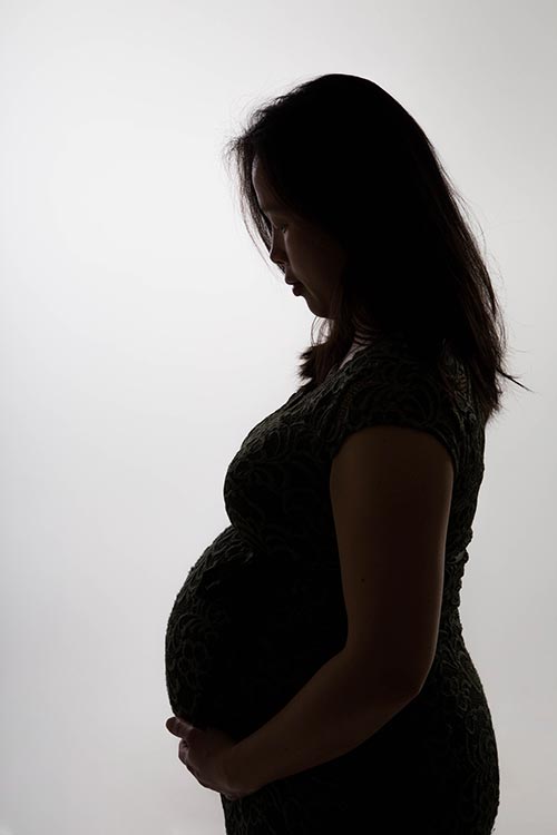 zwangerfoto's zwartwit