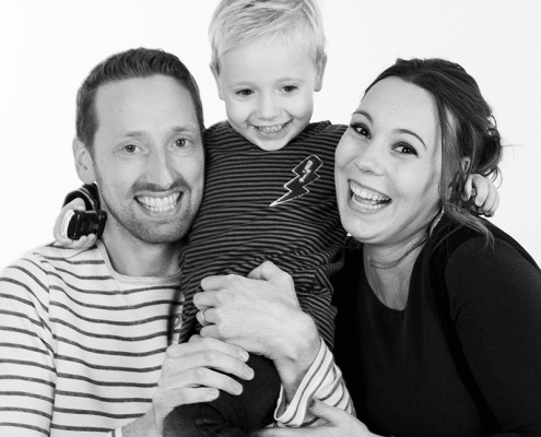 Familiefoto zwartwit